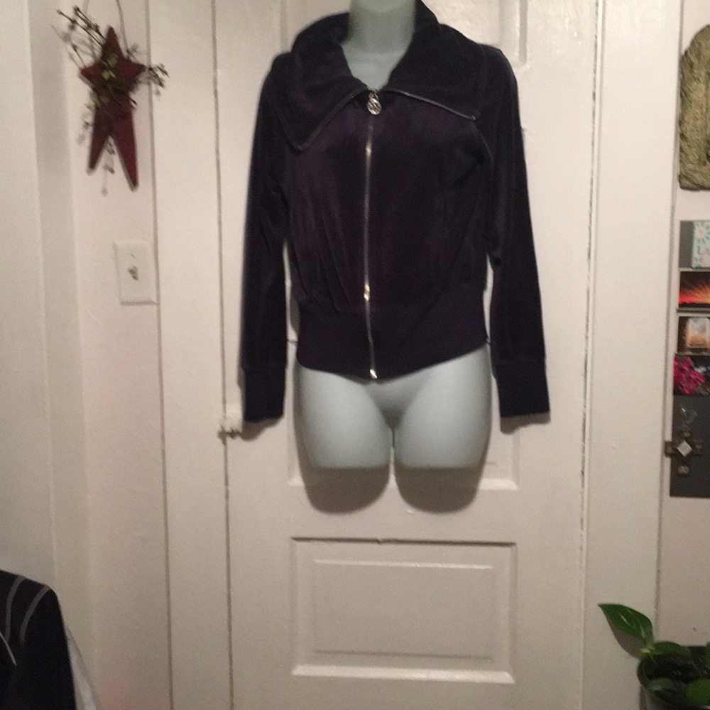 Michael Kors Velour Zip Up Jacket